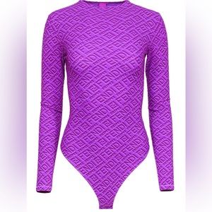 FENDI NWT LONG SLEEVE MONOGRAM MOCK NECK BODYSUIT